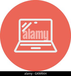 Laptop thin line icon Stock Vector
