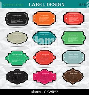 Collection of vintage retro labels, badges and icons. Vector Stock Vector