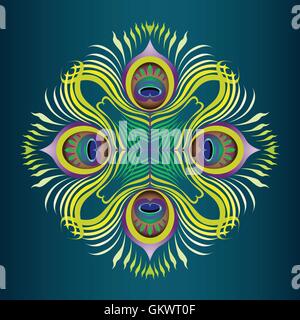 Peacock feathers vector seamless pattern Stock Vector