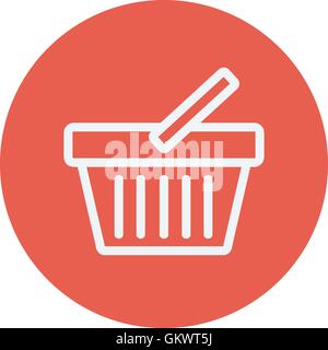 Shopping basket thin line icon Stock Vector