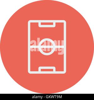 Soccer field thin line icon Stock Vector