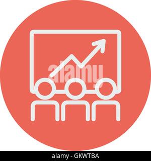 Business growth thin line icon Stock Vector