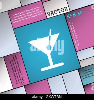 cocktail icon sign. Modern flat style for your design. Vector Stock Vector
