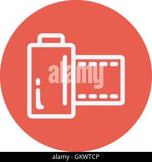 Camera film roll thin line icon Stock Vector