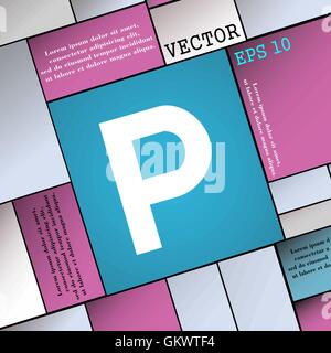 parking icon sign. Modern flat style for your design. Vector Stock Vector