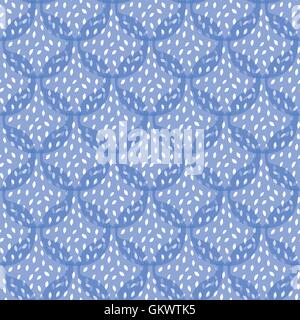 Vector Abstract Blue Pomegranate Texture Seamless Pattern Stock Vector