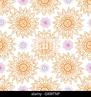 seamless flowers vector pattern from abstract flowers. Stock Vector