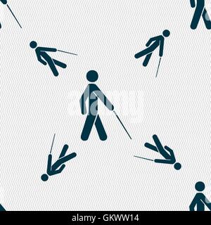 blind icon sign. Seamless pattern with geometric texture. Vector Stock Vector