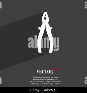 pliers icon symbol Flat modern web design with long shadow and space for your text. Vector Stock Vector