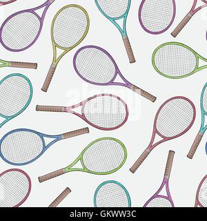 tennis racquets, seamless pattern Stock Vector