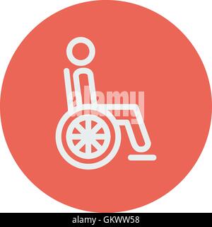 Disabled person thin line icon Stock Vector