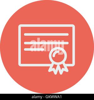 Certificate thin line icon Stock Vector