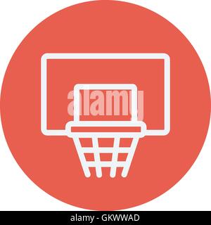 Basketball hoop thin line icon Stock Vector
