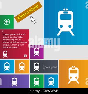 train icon sign. buttons. Modern interface website buttons with cursor pointer. Vector Stock Vector