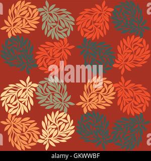 Grunge retro seamless pattern of colored leaves. Stock Vector