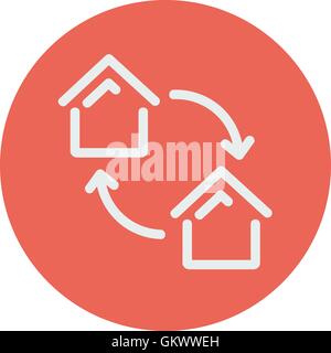 Two little houses thin line icon Stock Vector