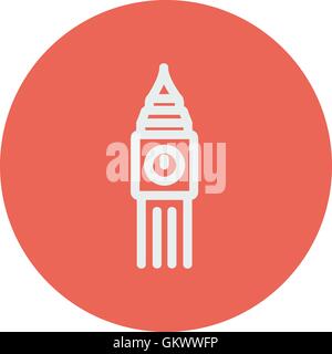 Big ben clock thin line icon Stock Vector