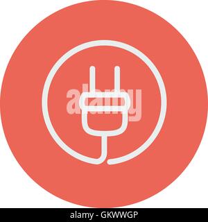Electrical plug thin line icon Stock Vector