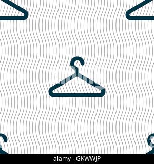 clothes hanger icon sign. Seamless pattern with geometric texture. Vector Stock Vector