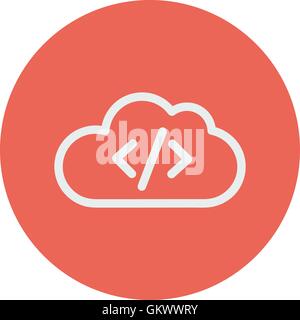 Transferring files cloud apps thin line icon Stock Vector