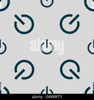 Power icon sign. Seamless pattern with geometric texture. Vector Stock Vector