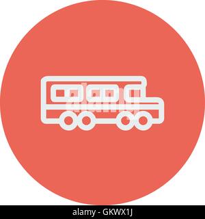 School bus thin line icon Stock Vector