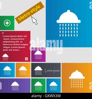 shower icon sign. buttons. Modern interface website buttons with cursor pointer. Vector Stock Vector
