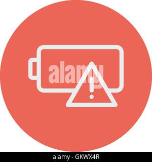 Empty battery thin line icon Stock Vector
