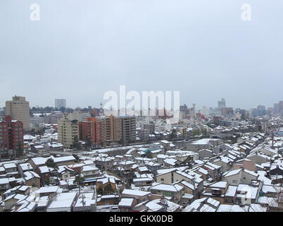 Kanazawa city view in Winter Japan Stock Photo