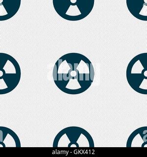 radiation icon sign. Seamless pattern with geometric texture. Vector Stock Vector