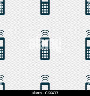 the remote control icon sign. Seamless pattern with geometric texture. Vector Stock Vector