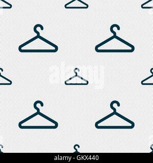 clothes hanger icon sign. Seamless pattern with geometric texture. Vector Stock Vector