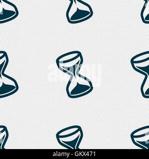 hourglass icon sign. Seamless pattern with geometric texture. Vector Stock Vector
