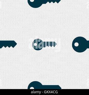key icon sign. Seamless pattern with geometric texture. Vector Stock Vector