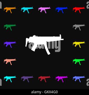 machine gun icon sign. Lots of colorful symbols for your design. Vector ...