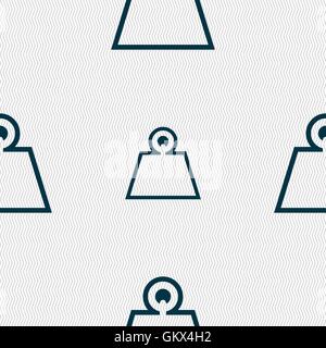 Weight icon sign. Seamless pattern with geometric texture. Vector Stock Vector
