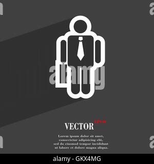businessman icon symbol Flat modern web design with long shadow and space for your text. Vector Stock Vector