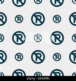 No parking icon sign. Seamless pattern with geometric texture. Vector Stock Vector