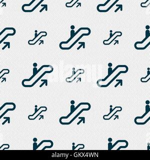 elevator, Escalator, Staircase icon sign. Seamless pattern with geometric texture. Vector Stock Vector