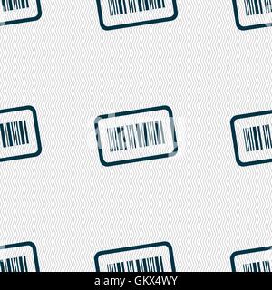 Barcode icon sign. Seamless pattern with geometric texture. Vector Stock Vector