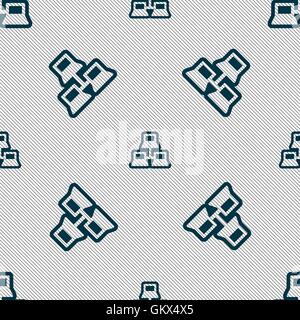 local area network icon sign. Seamless pattern with geometric texture. Vector Stock Vector
