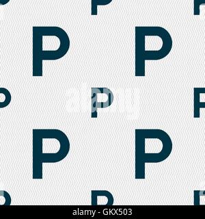 parking icon sign. Seamless pattern with geometric texture. Vector Stock Vector