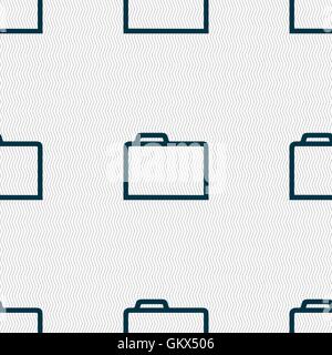 Folder icon  sign. Seamless pattern with geometric texture. Vector Stock Vector
