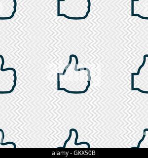 Like icon sign. Seamless pattern with geometric texture. Vector Stock Vector