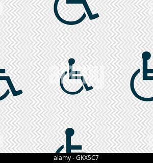 disabled icon sign. Seamless pattern with geometric texture. Vector Stock Vector