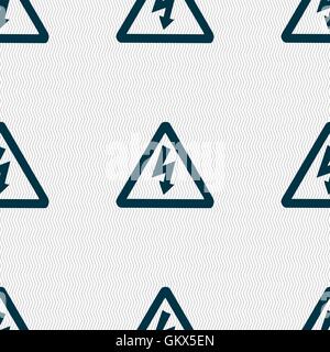 voltage icon sign. Seamless pattern with geometric texture. Vector Stock Vector