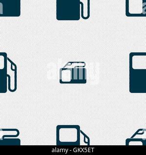 Auto gas station icon sign. Seamless pattern with geometric texture. Vector Stock Vector
