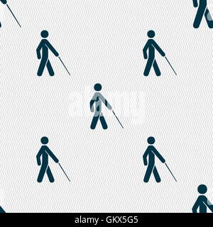 blind icon sign. Seamless pattern with geometric texture. Vector Stock Vector