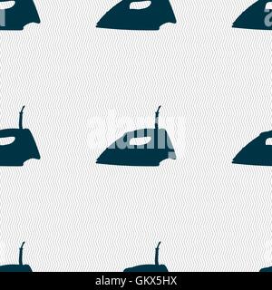 Iron icon sign. Seamless pattern with geometric texture. Vector Stock Vector