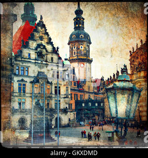 Dresden - artwork in vintage painting style Stock Photo